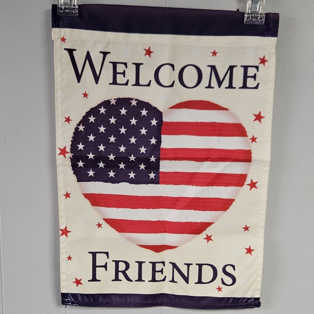 Welcome Friends Small Garden Flag